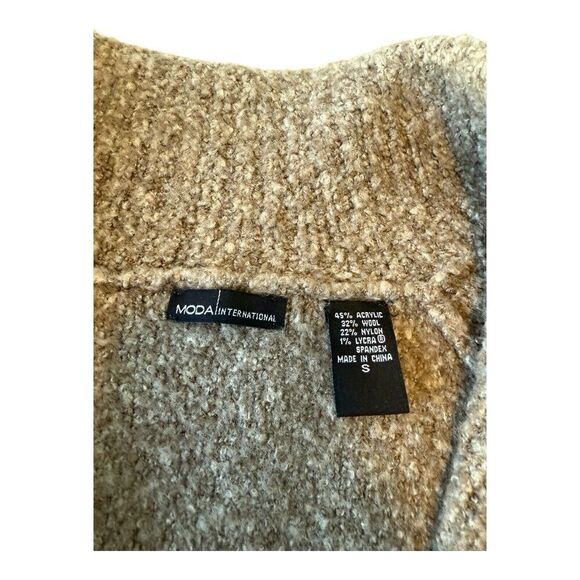 Moda International cardigan sweater brown Size S Wool Blend - Picture 4 of 8